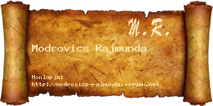 Modrovics Rajmunda névjegykártya